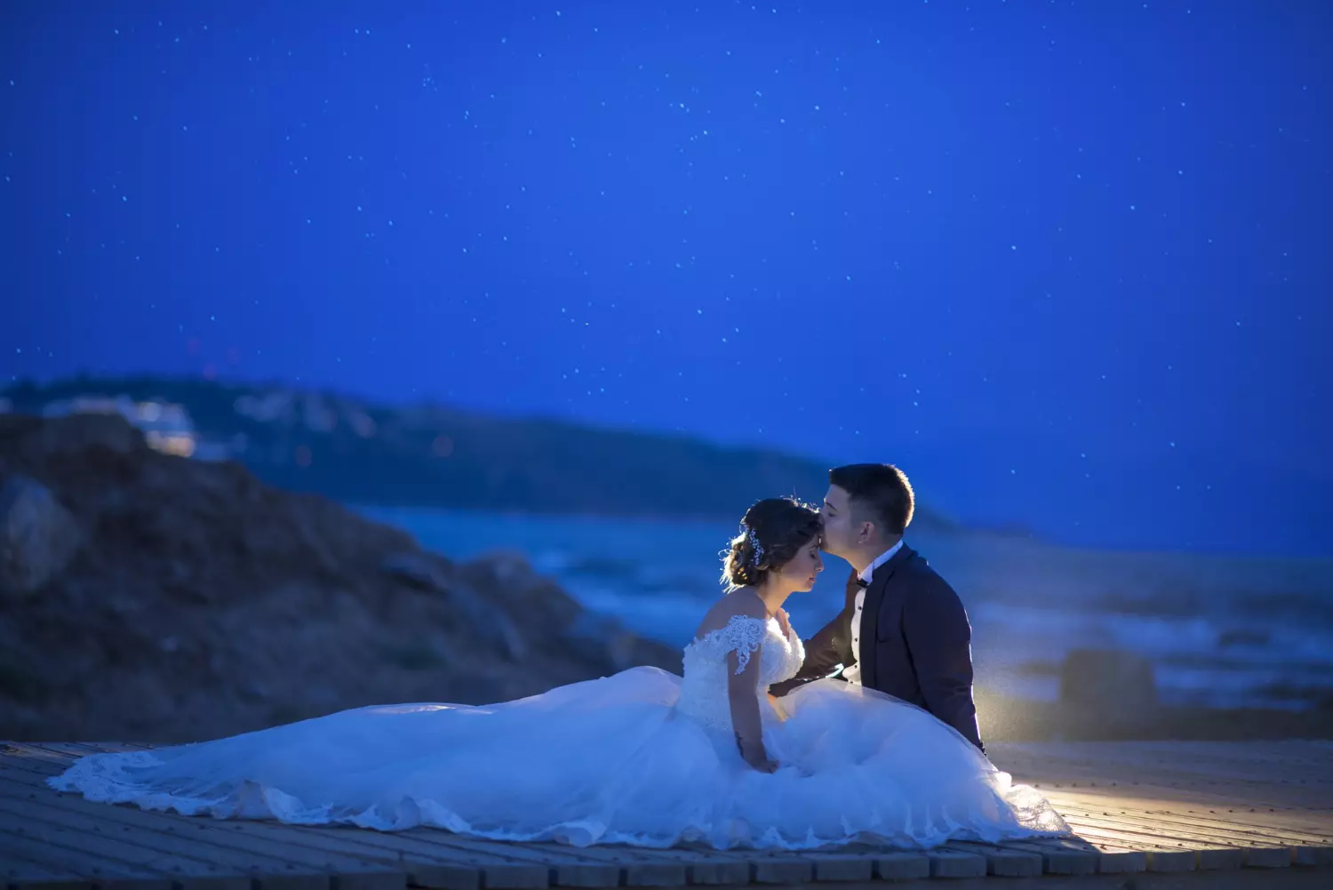 Boda de noche en la playa